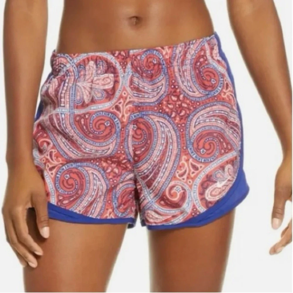 Nike Dri-Pro Tempo Running Shorts in Red/Blue Paisley Bandana. Size S